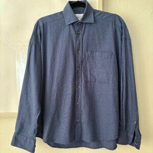 With Nothing Underneath WNU The Weekend Shirt in Fine Brushed, Airforce Blue, M